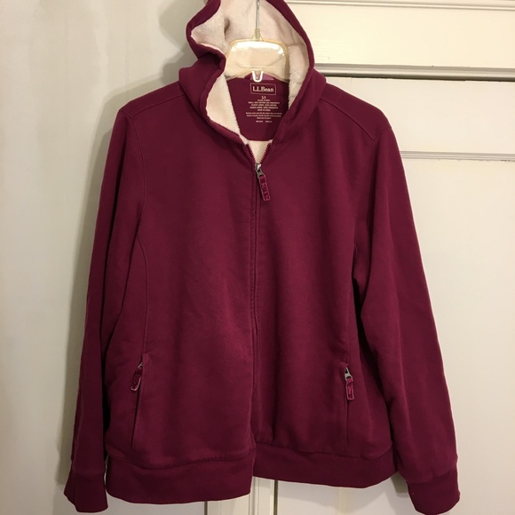 L.L. Bean Fleece Lined Full Zip Hoodie Jacket Sweatshirt - Picture 2 of 4